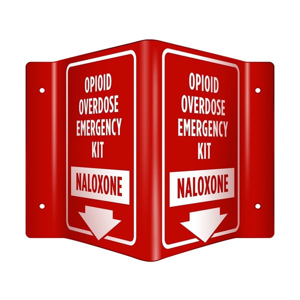 Aek Naloxone Opioid Overdose Emergency Kit 3D Sign Red EN9409